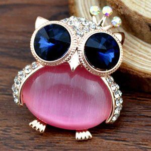 Exquisite Cindy Xiang Diamond Owl Brooch Pendant